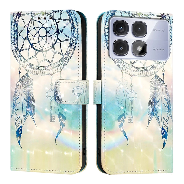 For Redmi K70 Ultra 5G Global 3D Painting Horizontal Flip Leather Phone Case(Dream Wind Chimes) - Xiaomi Cases by buy2fix | Online Shopping UK | buy2fix