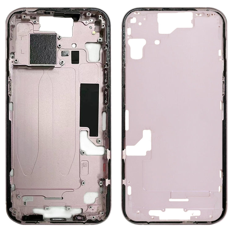 For iPhone 15 Middle Frame Bezel Plate with Side Keys + Card Tray, Version:US Version(Pink) - LCD Related Parts by buy2fix | Online Shopping UK | buy2fix