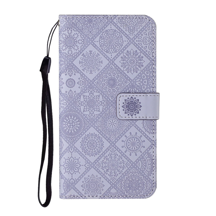 For Samsung Galaxy S25 5G Ethnic Style Embossed Pattern Leather Phone Case(Purple) - Galaxy S25 5G Cases by buy2fix | Online Shopping UK | buy2fix