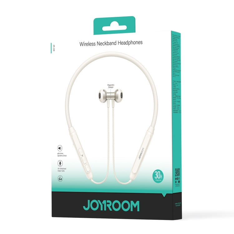 JOYROOM JR-D8 Neckband Wireless Bluetooth Sports Outdoor Earphone(Creamy White) - Neck-mounted Earphone by JOYROOM | Online Shopping UK | buy2fix