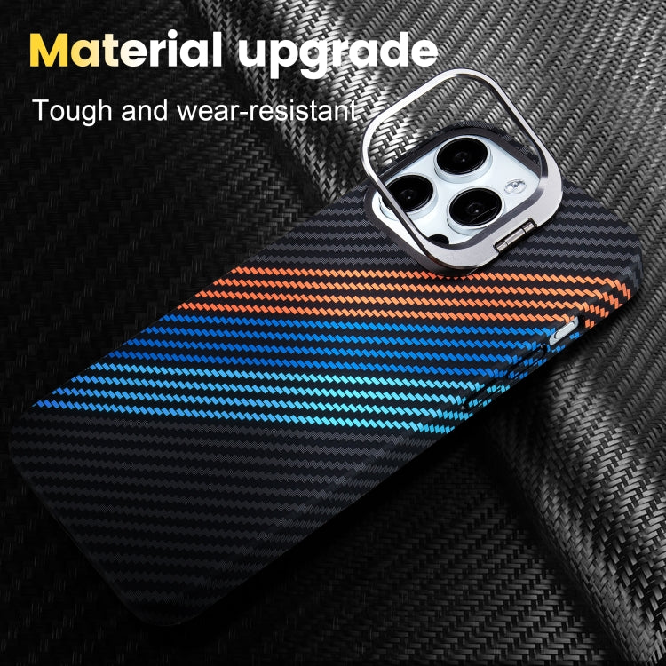 For iPhone 13 Pro Carbon Fiber Lens Holder MagSafe Magnetic Phone Case(Black) - iPhone 13 Pro Cases by buy2fix | Online Shopping UK | buy2fix