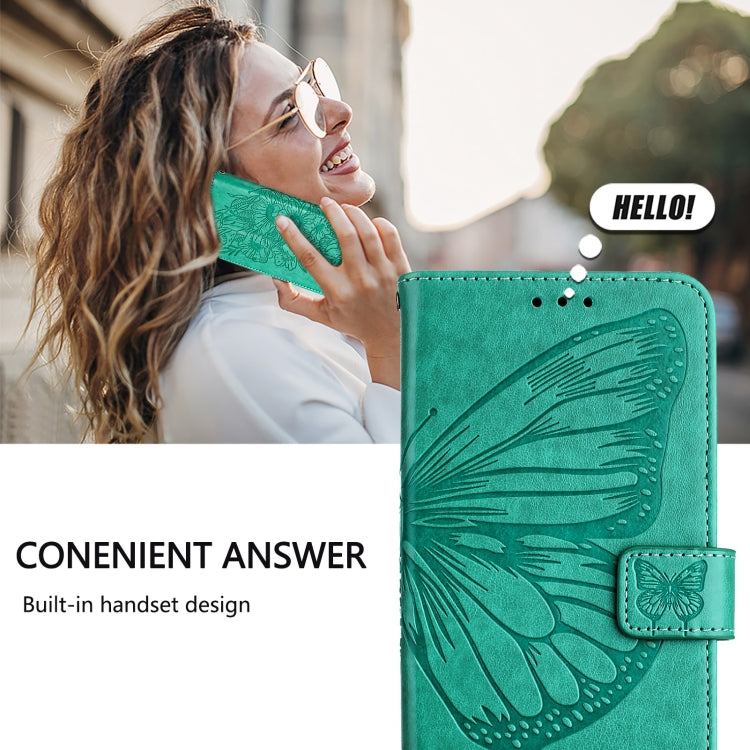 For Redmi K70 Ultra 5G Global Embossed Butterfly Leather Phone Case(Green) - Xiaomi Cases by buy2fix | Online Shopping UK | buy2fix