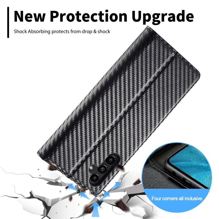 For Samsung Galaxy S24 FE 5G LC.IMEEKE Carbon Fiber Leather Phone Case(Vertical Black) - Galaxy S24 FE 5G Cases by LC.IMEEKE | Online Shopping UK | buy2fix