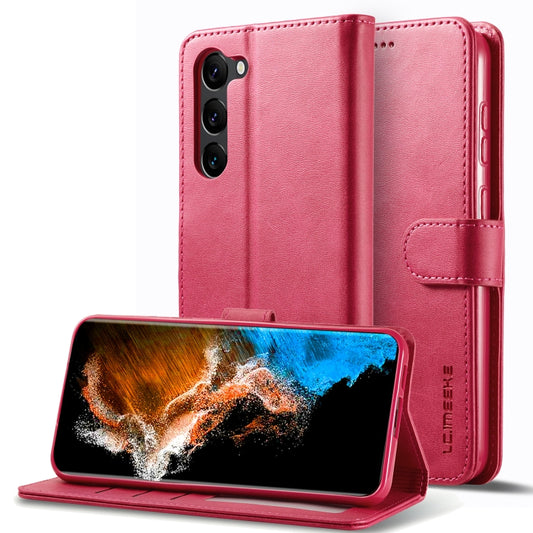 For Samsung Galaxy S25+ 5G LC.IMEEKE Calf Texture Leather Phone Case(Red) - Galaxy S25+ 5G Cases by LC.IMEEKE | Online Shopping UK | buy2fix