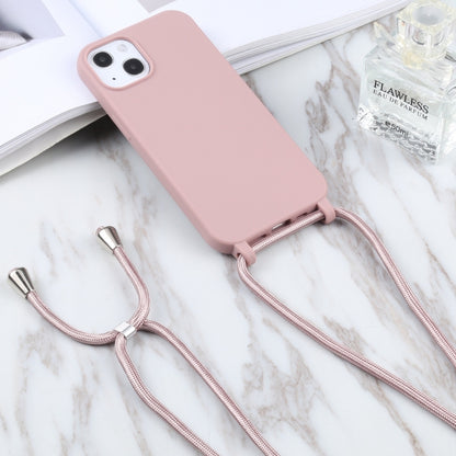 For iPhone 16 Pro Candy Colors TPU Protective Phone Case with Lanyard (Rose Gold) - iPhone 16 Pro Cases by buy2fix | Online Shopping UK | buy2fix