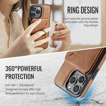 For iPhone 15 Plus DG.MING K1 MagSafe Detachable Wallet RFID Back Cover Phone Case(Brown) - iPhone 15 Plus Cases by DG.MING | Online Shopping UK | buy2fix