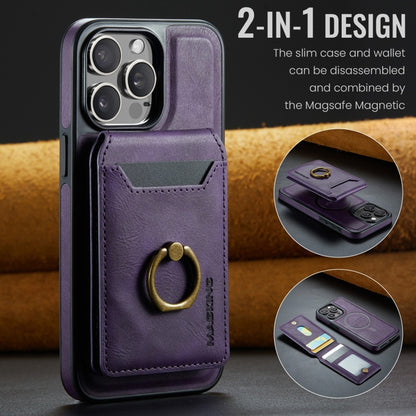 For iPhone 12 DG.MING K1 MagSafe Detachable Wallet RFID Back Cover Phone Case(Purple) - iPhone 12 / 12 Pro Cases by DG.MING | Online Shopping UK | buy2fix