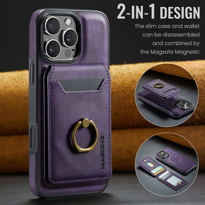 For iPhone 16 Pro Max DG.MING K1 MagSafe Detachable Wallet RFID Back Cover Phone Case(Purple) - iPhone 16 Pro Max Cases by DG.MING | Online Shopping UK | buy2fix