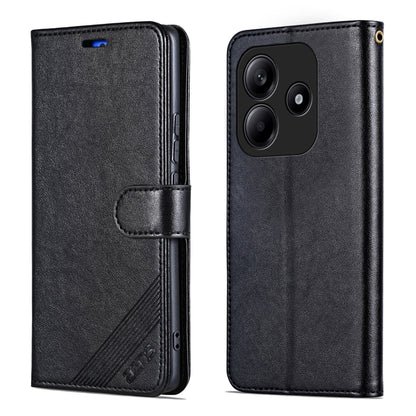 For Redmi Note 14 5G AZNS Sheepskin Texture Flip Leather Phone Case(Black) - Note 14 Cases by AZNS | Online Shopping UK | buy2fix