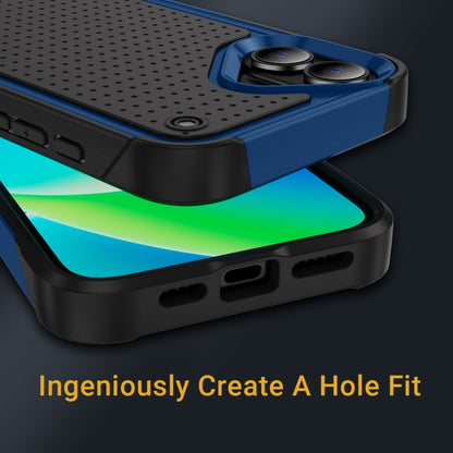 For iPhone 16 PC + TPU Shockproof Protective Phone Case(Blue+Black) - iPhone 16 Cases by buy2fix | Online Shopping UK | buy2fix