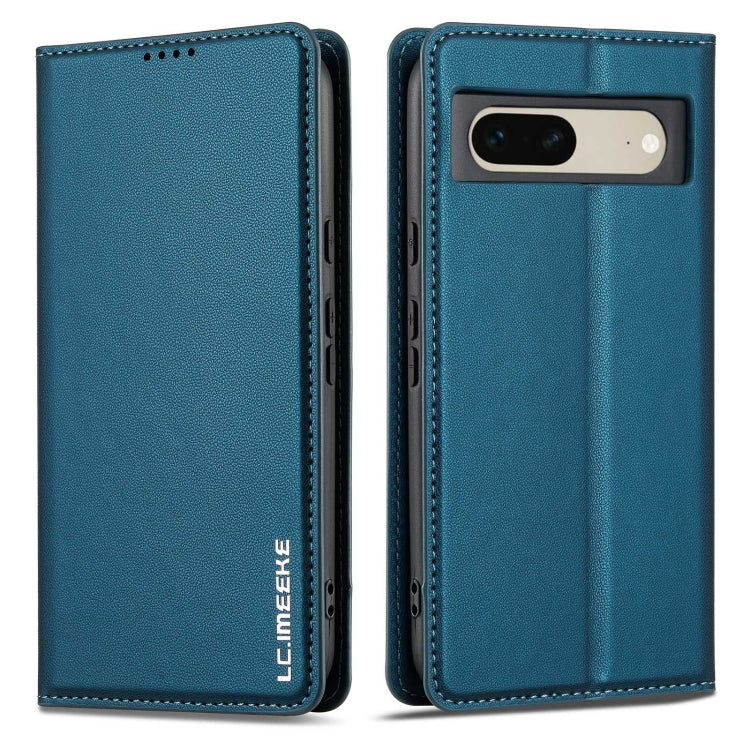 For Google Pixel 7 5G LC.IMEEKE L1 Series Frosted Fine Texture PU Phone Case(Blue) - Google Cases by LC.IMEEKE | Online Shopping UK | buy2fix