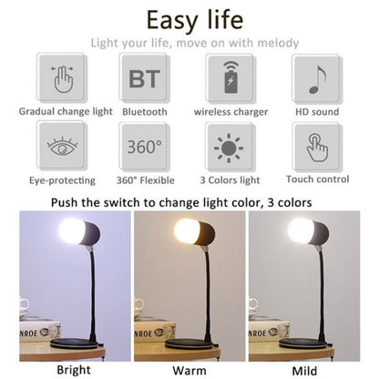 L4 Multifunctional Wireless Charging LED Desk Lamp with Bluetooth 5.0 Speaker(Pink) - Desk Lamps by buy2fix | Online Shopping UK | buy2fix