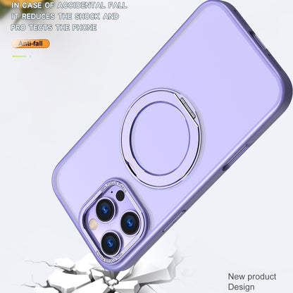 For iPhone 16 Pro Wing Series MagSafe Magnetic Ring Holder Phone Case(Light Purple) - iPhone 16 Pro Cases by buy2fix | Online Shopping UK | buy2fix