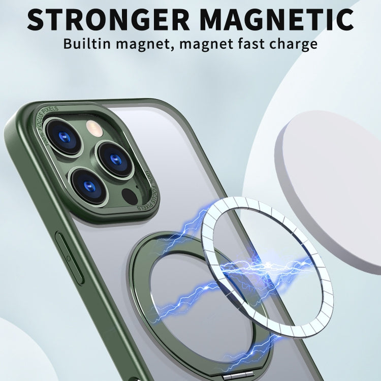 For iPhone 16 Pro Wing Series MagSafe Magnetic Ring Holder Phone Case(Green) - iPhone 16 Pro Cases by buy2fix | Online Shopping UK | buy2fix