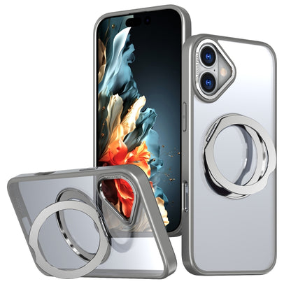 For iPhone 16 Wing Series MagSafe Magnetic Ring Holder Phone Case(Titanium Gray) - iPhone 16 Cases by buy2fix | Online Shopping UK | buy2fix