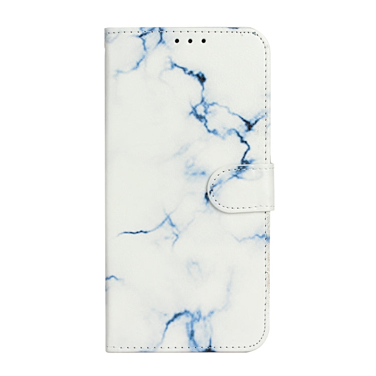 For iPhone 16 Pro Colored Drawing Marble Pattern Leather Phone Case(White Marble) - iPhone 16 Pro Cases by buy2fix | Online Shopping UK | buy2fix