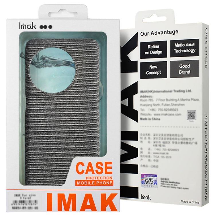 For iPhone 16 Pro Max imak Ruiyi Series Cloth Texture PU + PC Phone Case(Dark Grey) - iPhone 16 Pro Max Cases by imak | Online Shopping UK | buy2fix