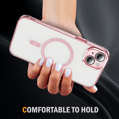 For iPhone 15 Airbag Magsafe PC Hybrid TPU Phone Case(Clear Pink) - iPhone 15 Cases by buy2fix | Online Shopping UK | buy2fix