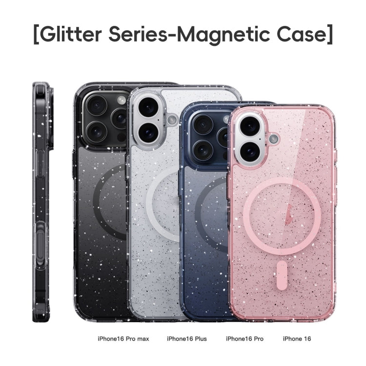 For iPhone 16 Glitter Powder MagSafe Magnetic Phone Case(Transparent) - iPhone 16 Cases by buy2fix | Online Shopping UK | buy2fix