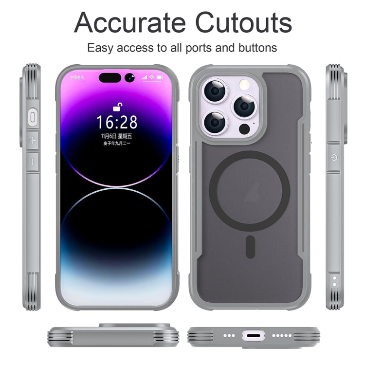 For iPhone 16 Pro Max Skin Feel Frosted MagSafe Magnetic PC Hybrid TPU Phone Case(Grey) - iPhone 16 Pro Max Cases by buy2fix | Online Shopping UK | buy2fix