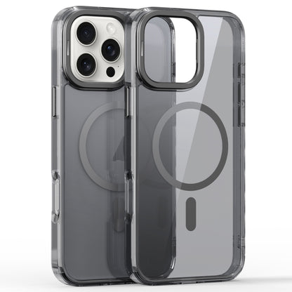 For iPhone 16 Pro Max Mirror Crystal Clear Lens Holder MagSafe Magnetic Phone Case(Transparent Grey) - iPhone 16 Pro Max Cases by buy2fix | Online Shopping UK | buy2fix