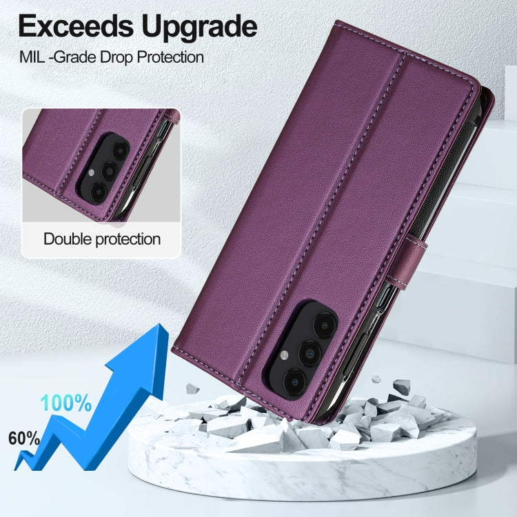 For Samsung Galaxy S22+ 5G LC.IMEEKE L2 Series Detachable Magsafe PU Phone Case with Lanyard(Purple) - Galaxy S22+ 5G Cases by LC.IMEEKE | Online Shopping UK | buy2fix