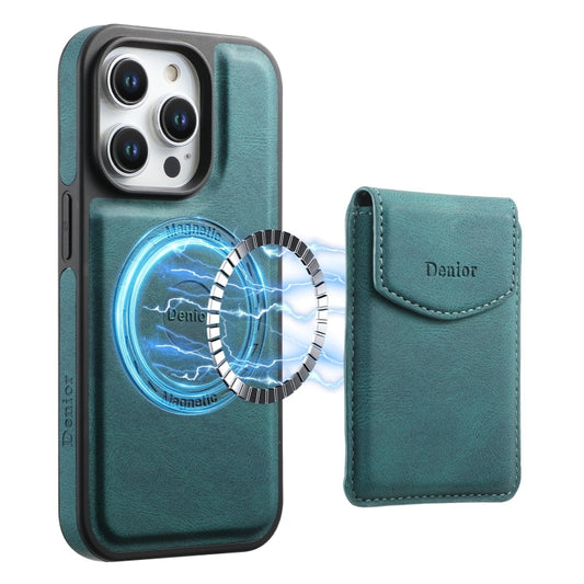 For iPhone 14 Pro Denior D19 Skin Feel MagSafe Detachable Card Slot Phone Case(Blue) - iPhone 14 Pro Cases by Denior | Online Shopping UK | buy2fix