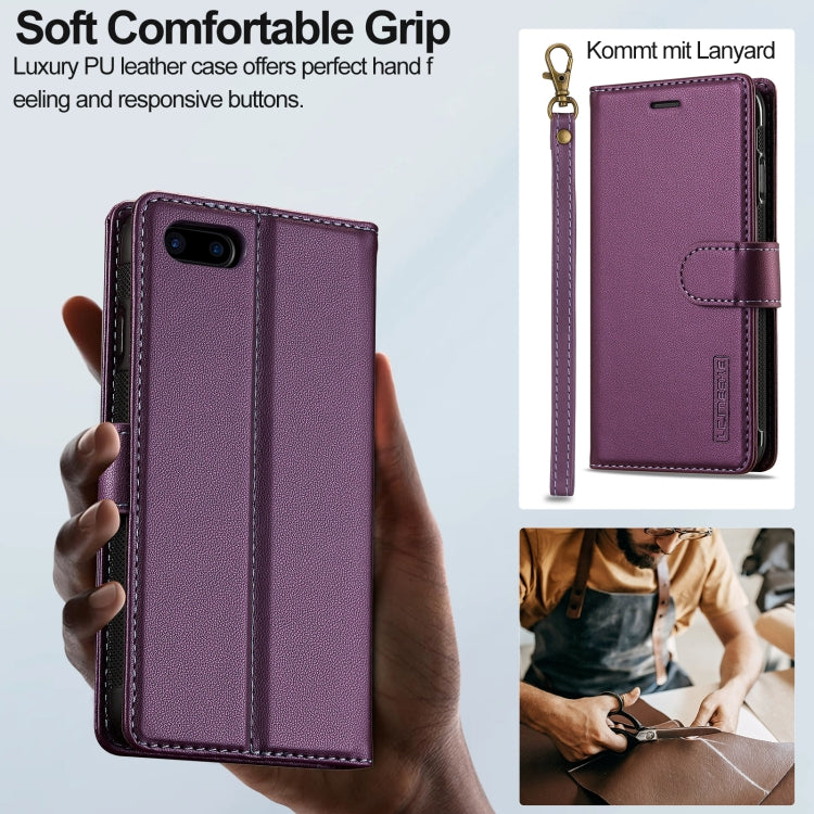 For iPhone 7 / 8 / SE 2020 2022 LC.IMEEKE L2 Series Detachable Magsafe PU Phone Case with Lanyard(Purple) - iPhone SE 2022 / 2020 / 8 / 7 Cases by LC.IMEEKE | Online Shopping UK | buy2fix