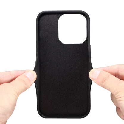 For iPhone 16 Plus Denior D07 DV Elastic Card Slot PU Back Cover Phone Case(Black) - iPhone 16 Plus Cases by Denior | Online Shopping UK | buy2fix