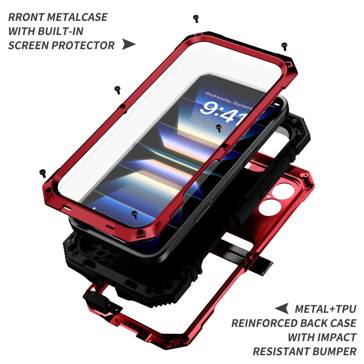 For iPhone 16 R-JUST Life Waterproof Dustproof Shockproof Phone Case(Red) - iPhone 16 Cases by R-JUST | Online Shopping UK | buy2fix