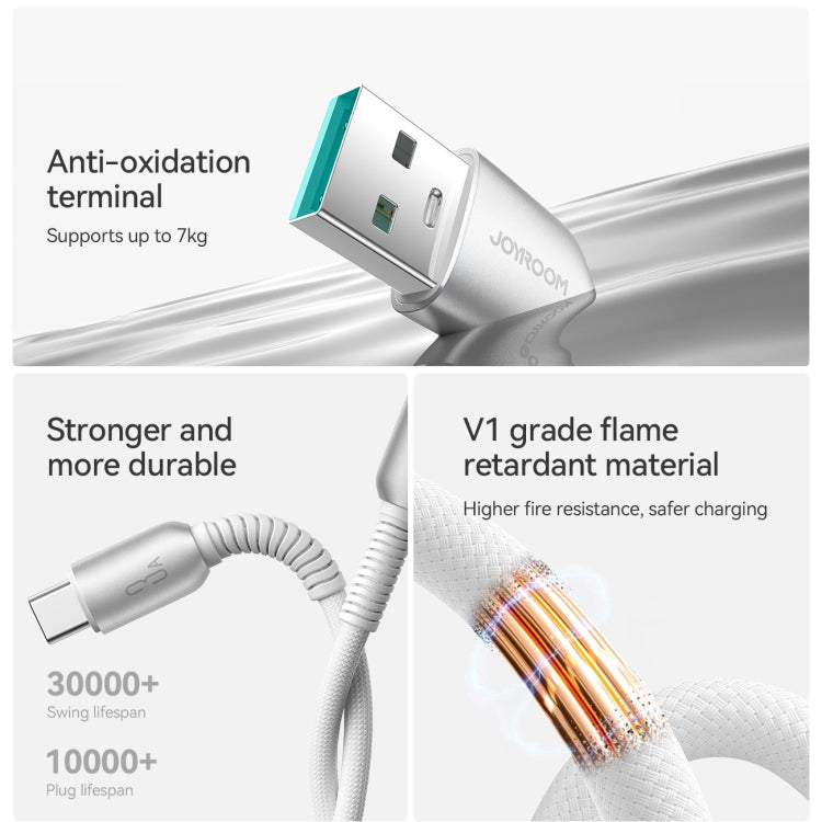 JOYROOM S-A51 Cutting-Edge Series 3A Fast Charging Data Cable, USB-A to Type-C Cable, Length: 1.2m(Light Gray) - USB-C & Type-C Cable by JOYROOM | Online Shopping UK | buy2fix