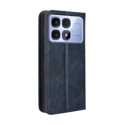 For Redmi K70 Ultra Magnetic Buckle Retro Texture Leather Phone Case(Blue) - Xiaomi Cases by buy2fix | Online Shopping UK | buy2fix