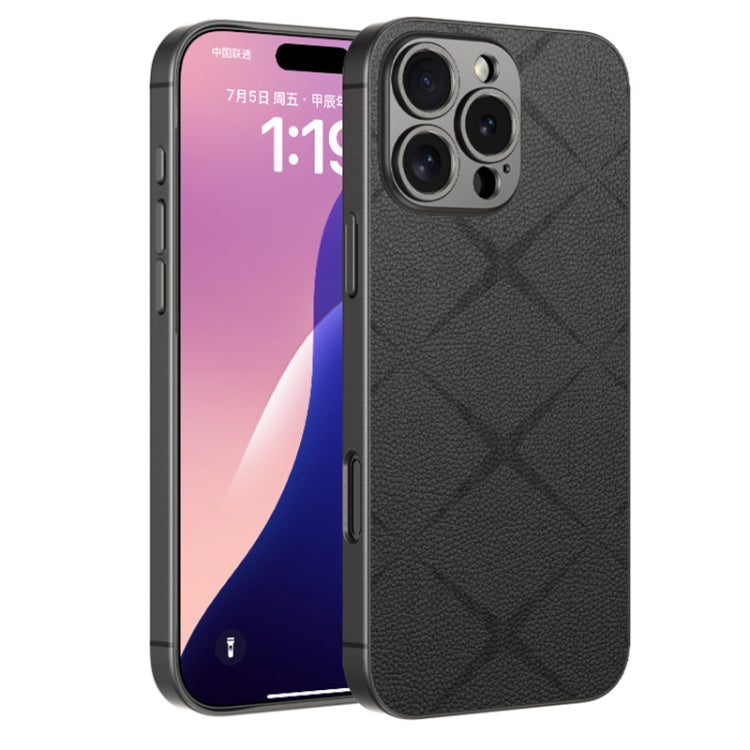 For iPhone 16 Pro Max GKK Asterism Metal Paint Skin Feel Leather Full Coverage Phone Case(Black) - iPhone 16 Pro Max Cases by GKK | Online Shopping UK | buy2fix