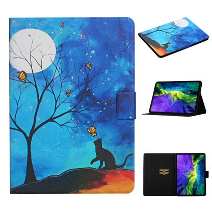 For iPad Pro 11 2024  Colored Drawing Pattern Flip Leather Smart Tablet Case(Moonlight Cat) - iPad Pro 11 2024 Cases by buy2fix | Online Shopping UK | buy2fix