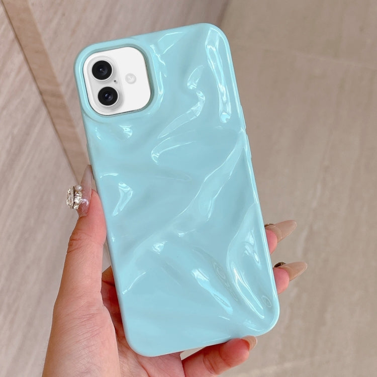 For iPhone 16 Plus Water Ripple Electroplating Paint TPU Phone Case(Sky Blue) - iPhone 16 Plus Cases by buy2fix | Online Shopping UK | buy2fix