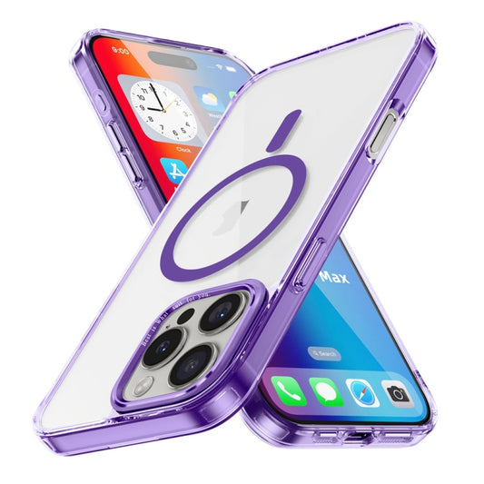 For iPhone 16 Pro Max Ice Color Magnetic Series Magsafe Magnetic PC Hybrid TPU Phone Case(Purple) - iPhone 16 Pro Max Cases by buy2fix | Online Shopping UK | buy2fix