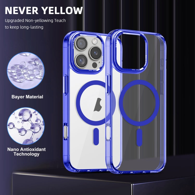 For iPhone 16 Pro Max Ice Color Magnetic Series Magsafe Magnetic PC Hybrid TPU Phone Case(Blue) - iPhone 16 Pro Max Cases by buy2fix | Online Shopping UK | buy2fix