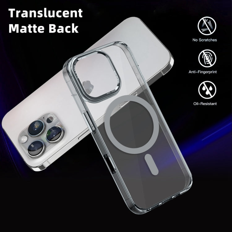 For iPhone 16 Pro Ice Color Magnetic Series Magsafe Magnetic PC Hybrid TPU Phone Case(Grey) - iPhone 16 Pro Cases by buy2fix | Online Shopping UK | buy2fix