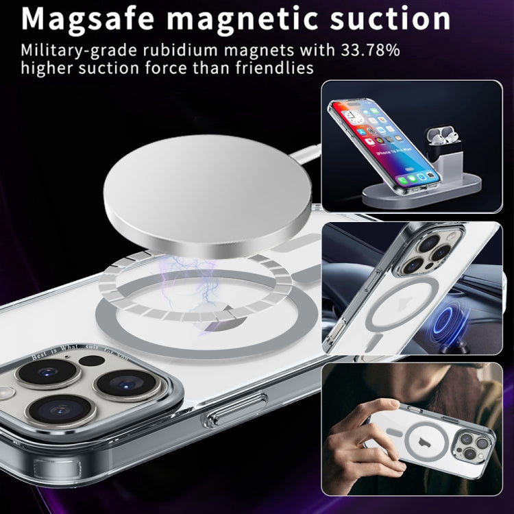 For iPhone 16 Pro Ice Color Magnetic Series Magsafe Magnetic PC Hybrid TPU Phone Case(Grey) - iPhone 16 Pro Cases by buy2fix | Online Shopping UK | buy2fix