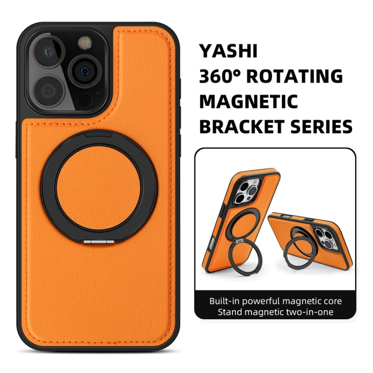 For iPhone 16 Pro Max Yashi 360 Degree Rotating MagSafe Holder Phone Case(Orange) - iPhone 16 Pro Max Cases by buy2fix | Online Shopping UK | buy2fix