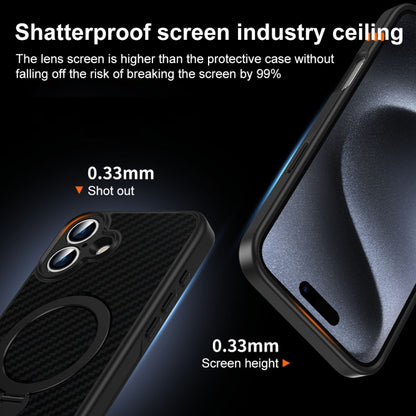 For iPhone 12 Carbon Fiber MagSafe 360 Degree Rotating Holder Phone Case(Black) - iPhone 12 / 12 Pro Cases by buy2fix | Online Shopping UK | buy2fix