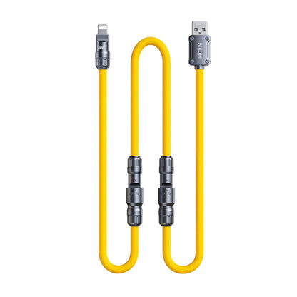 WK WDC-20 Mecha Series Silicone 1.4m 65W 4-in-1 Fast Charging Data Cable(Yellow) - Multifunction Cable by WK | Online Shopping UK | buy2fix