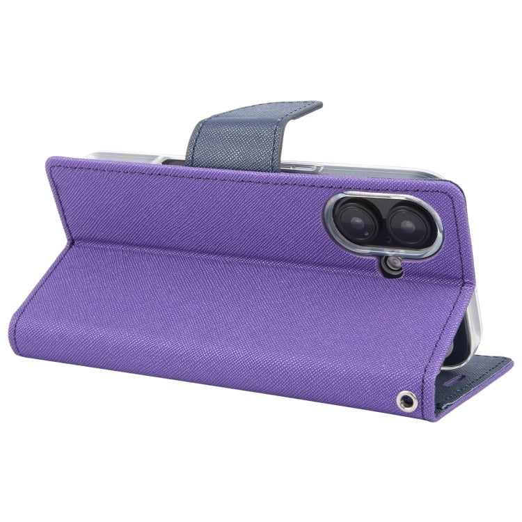 For iPhone 16 Plus GOOSPERY FANCY DIARY Cross Texture Leather Phone Case(Purple) - iPhone 16 Plus Cases by GOOSPERY | Online Shopping UK | buy2fix