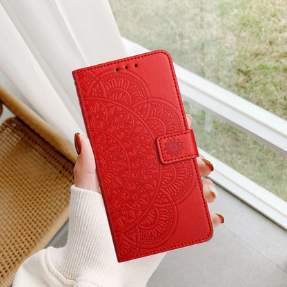 For Google Pixel 9 / 9 Pro Flower Embossed Leather Phone Case(Red) - Google Cases by buy2fix | Online Shopping UK | buy2fix