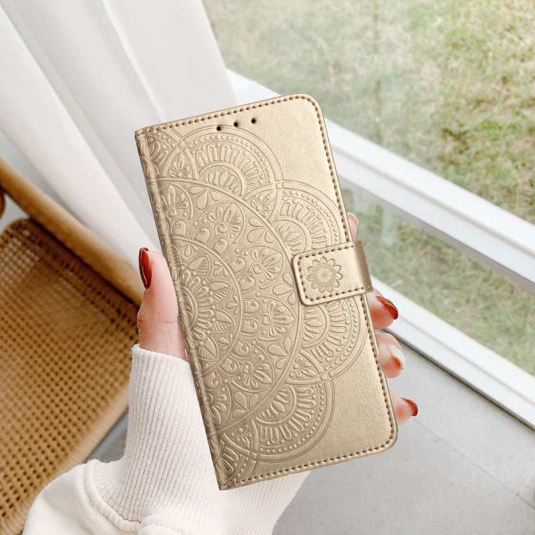 For Google Pixel 9 / 9 Pro Flower Embossed Leather Phone Case(Gold) - Google Cases by buy2fix | Online Shopping UK | buy2fix