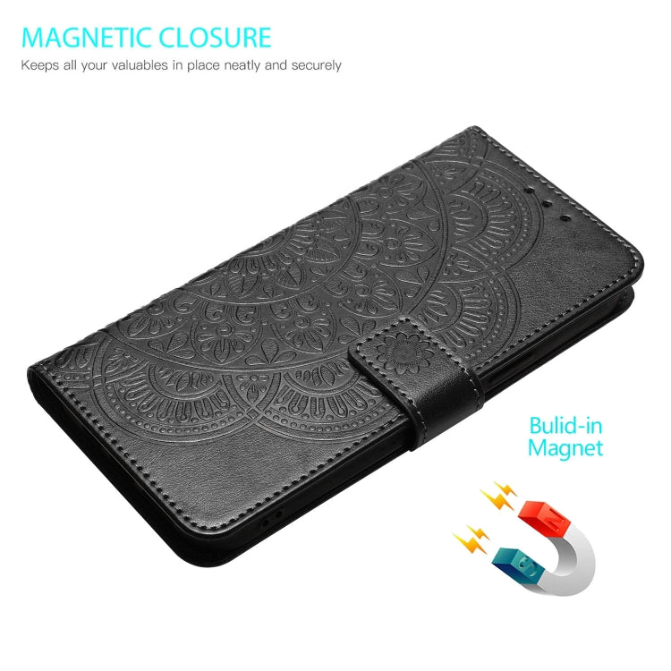 For Google Pixel 9 / 9 Pro Flower Embossed Leather Phone Case(Black) - Google Cases by buy2fix | Online Shopping UK | buy2fix