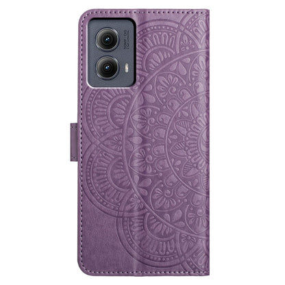 For Motorola Edge 2024 Flower Embossed Leather Phone Case(Purple) - Motorola Cases by buy2fix | Online Shopping UK | buy2fix