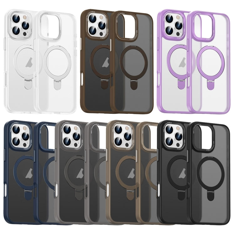 For iPhone 16 Pro Max Skin Feel MagSafe Magnetic Holder Phone Case(Titanium) - iPhone 16 Pro Max Cases by buy2fix | Online Shopping UK | buy2fix