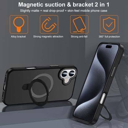 For iPhone 16 Pro Skin Feel MagSafe Magnetic Holder Phone Case(Titanium Grey) - iPhone 16 Pro Cases by buy2fix | Online Shopping UK | buy2fix