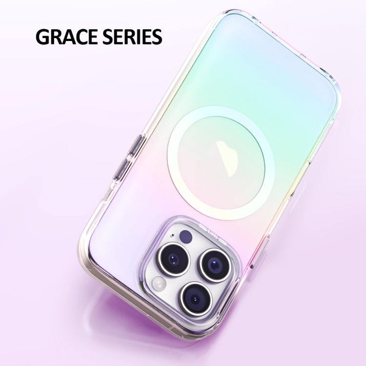 For iPhone 16 TGVIS Grace Series MagSafe Magnetic Phone Case(Grey) - iPhone 16 Cases by TGVIS | Online Shopping UK | buy2fix